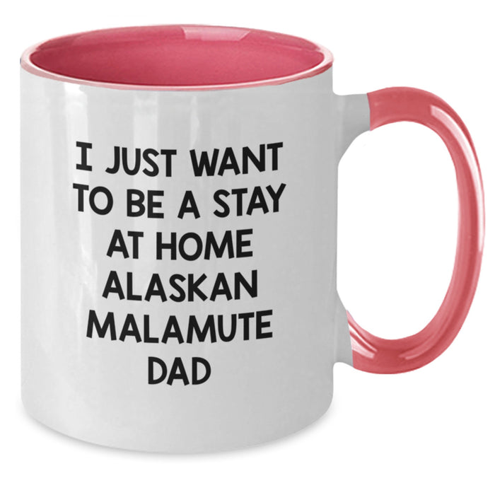Alaskan Malamute Dog Lover Funny Two Tone Coffee Mug Gifts from Dad to Stay at Home Alaskan Malamute Dad Christmas Unique Gifts - Additional