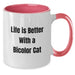 Bicolor Cat Love Funny Gifts from Friends for Birthday Unique Two Tone Coffee Mugs - Additional
