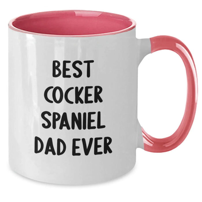 Funny Cocker Spaniel Dog Gifts for Men, Best Cocker Spaniel Dad Ever Two Tone Coffee Mug, Birthday Unique Gift for Friends, Family, or Coworkers - Additional