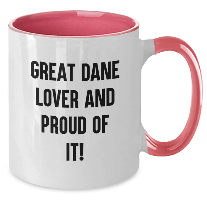 Great Dane Dog Lover Funny Two Tone Coffee Mug Gifts from Friends for Birthday Unique - Additional
