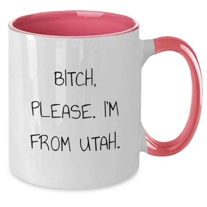 Utah Humor Funny Two Tone Coffee Mug, Gifts from Friends to Family, Birthday Unique Presents - Additional