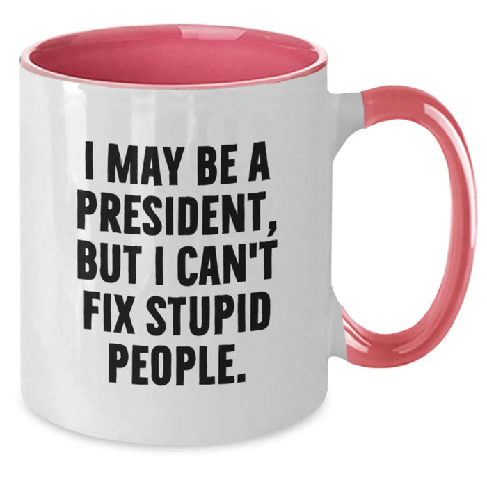 Funny Two Tone Coffee Mugs for President Lovers - Gifts from Friends or Family for Him on Christmas Unique - Additional