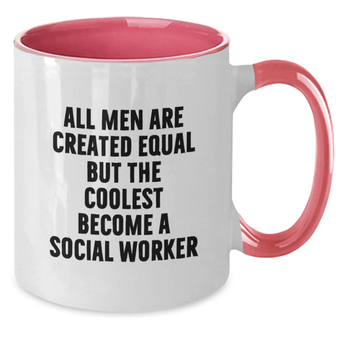 Funny Social Worker Gifts from Men, Women, or Friends for Social Workers, Two Tone Coffee Mugs with Coolest Become A Social Worker Quote, Christmas Unique Gifts - Additional
