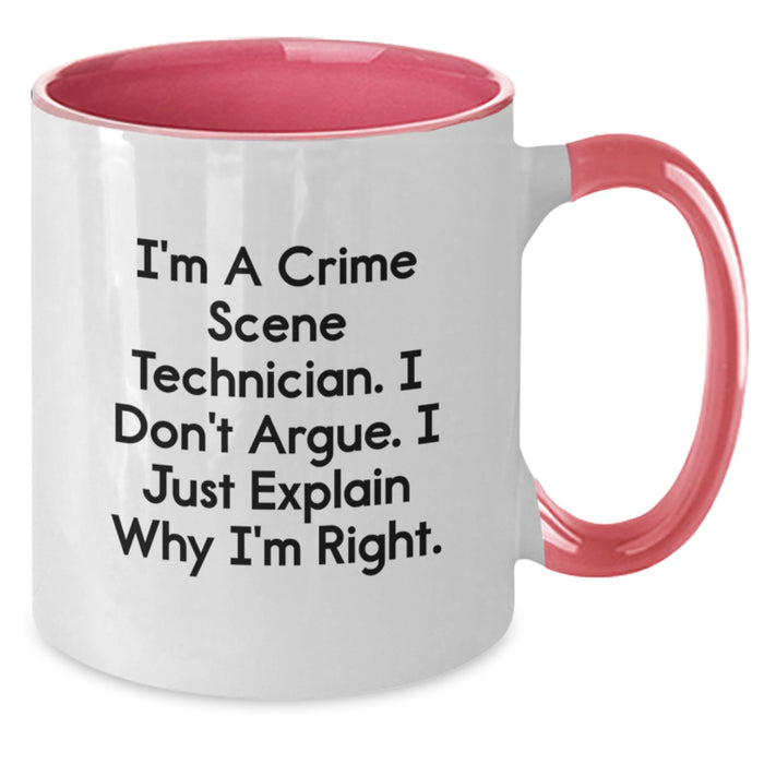 Crime Scene Technician Funny Quote Two Tone Coffee Mugs Gifts from Family, Friends, Valentine's Unique - Additional