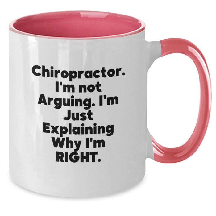 Chiropractor Gifts from Friends - Funny Two Tone Coffee Mug for Christmas Unique Gifts for Chiropractor Men - Additional