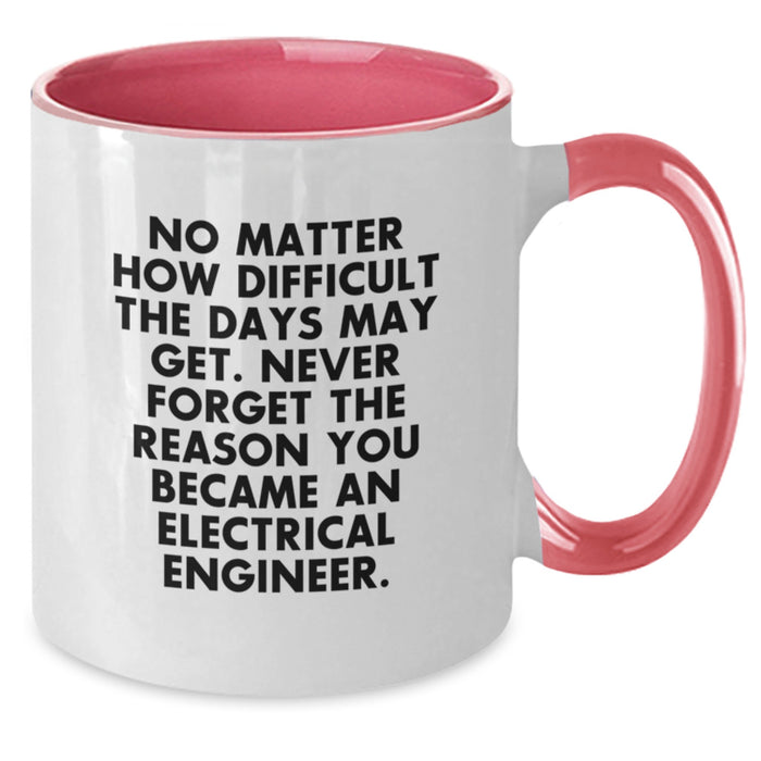 Funny Inspirational Electrical Engineer Gifts for Men Valentine's Unique Two Tone Coffee Mug - Gifts from Friends to Family Electrical Engineer - Additional
