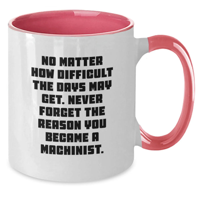 Funny Machinist Gifts for Men, Inspirational Two Tone Coffee Mug, Gifts from Men to Machinist Friends at Christmas Unique Gifts - Additional