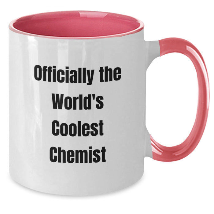 Funny Chemist Gifts from Friends, Unique Two Tone Coffee Mug for Chemist, Officially The World's Coolest Chemist Mug - Graduation Unique Gifts - Additional