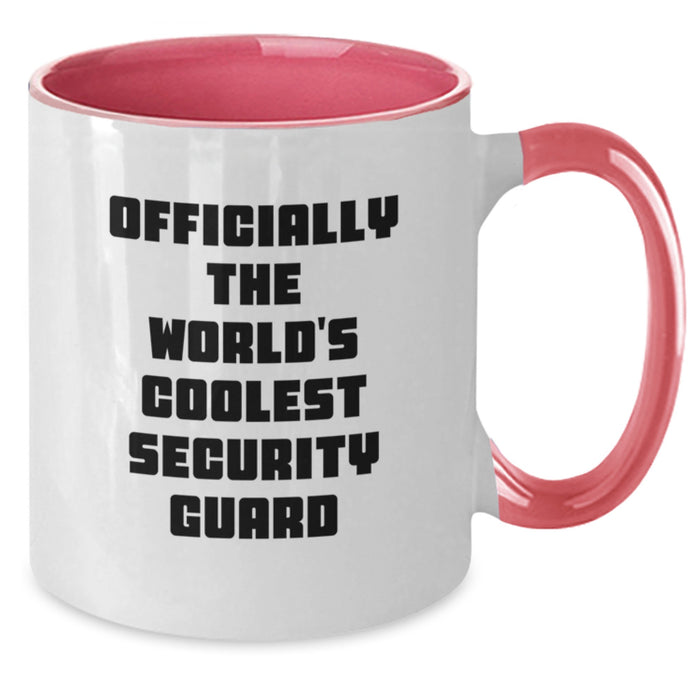 Funny Security Guard Gifts from Men to Security Guard, 'Officially The World's Coolest Security Guard' Two Tone Coffee Mug for Security Guard, Unique Father's Day Unique Gifts for Men - Additional