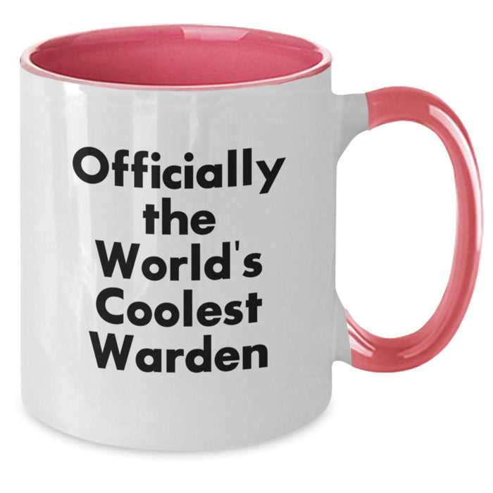 Funny Warden Gifts from Dad to Son, Officially the World's Coolest Two Tone Coffee Mug, Father's Day Unique - Additional