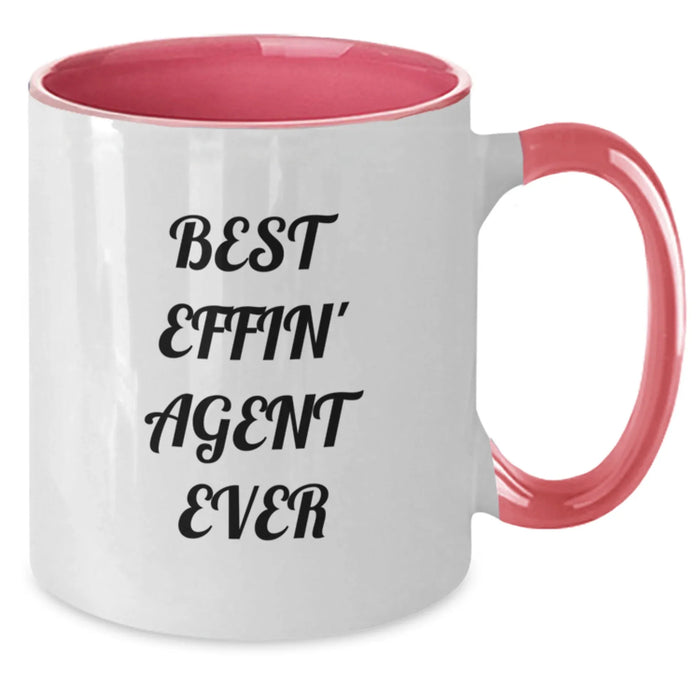Funny Agent Gifts from Men to Agent Friends, Unique Two Tone Coffee Mugs with Best Effin' Agent Ever Quote, Christmas Unique Gifts for Agents - Additional