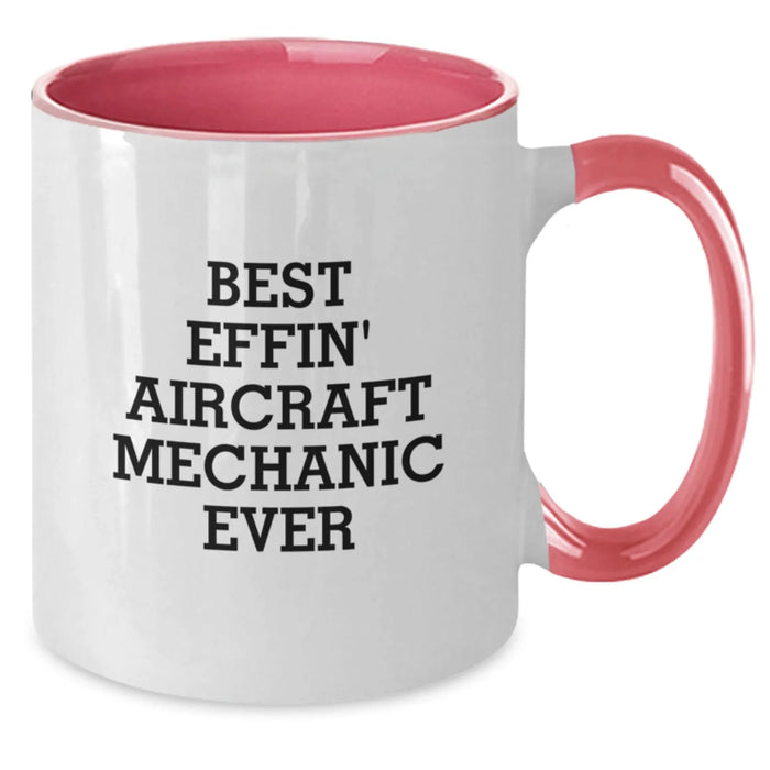 Funny Aircraft Mechanic Gifts, Best Effin' Mugs for Aircraft Enthusiasts, Two Tone Coffee Mugs for Christmas Unique Gifts from Friends to Aircraft Mechanic - Additional