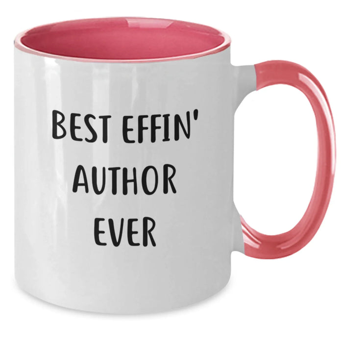 Author Gifts from Friends - Best Effin' Author Ever Funny Quote Two Tone Coffee Mug, Christmas Unique Gifts for Author, Men, Women, Friends, Coworkers, Family - Additional