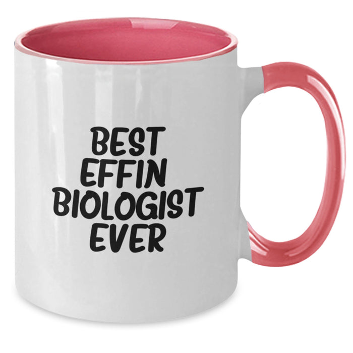 Funny Biologist Gifts for Him, Gifts from Men, Best Effin' Biologist Ever Two Tone Coffee Mug, Unique Mother's Day Unique Gifts - Additional