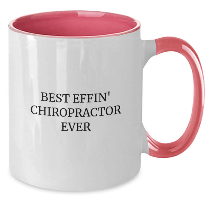 Funny Chiropractor Gifts from Friends, Birthday Unique Gifts for the Best Effin' Chiropractor Ever, Two Tone Coffee Mug - Additional