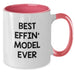 Funny Model Gifts for Men from Friends with Best Effin' Model Ever Two Tone Coffee Mug Black and White Christmas Unique - Additional