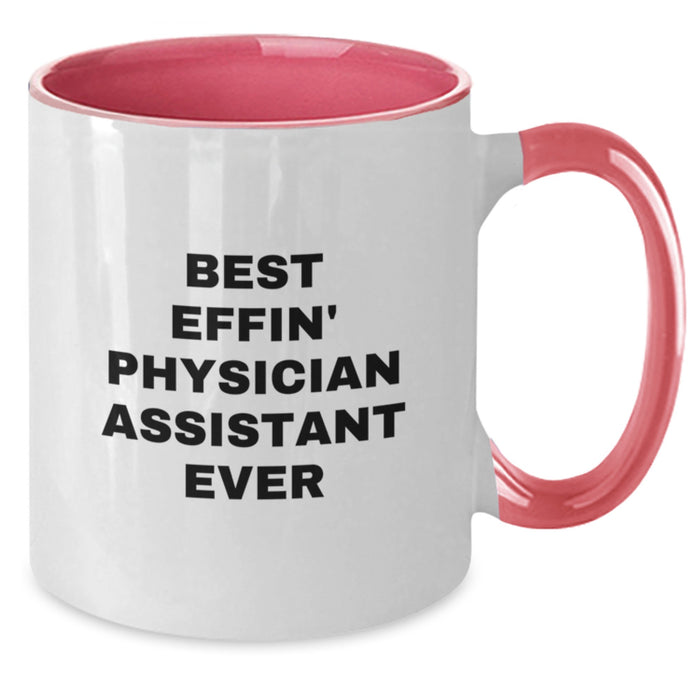 Funny Physician Assistant Gifts for Him, Father's Day Unique Coffee Mug for Physician Assistant, Best Effin' Physician Assistant Ever Two Tone Ceramic Mug - Additional