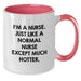 Funny Nurse Gifts for Her from Friends - 'I'm A Nurse. Just Like A Normal Nurse Except Much Hotter.' Two Tone Coffee Mug, Birthday Unique Gifts for Nurse - Additional