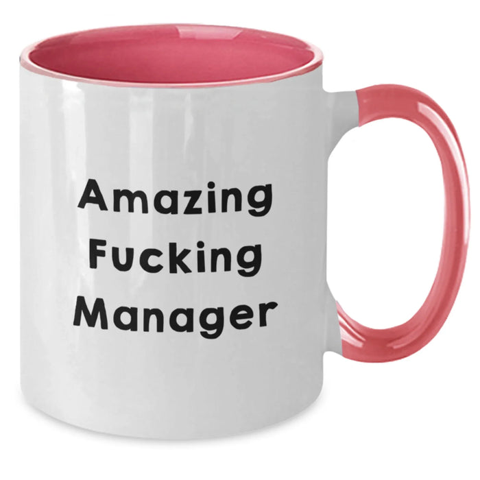 Funny Manager Gift Ideas, Amazing F--king Manager Two Tone Coffee Mug, Birthday Unique Gifts from Friends, for Men, Women, Coworkers, Family - Additional