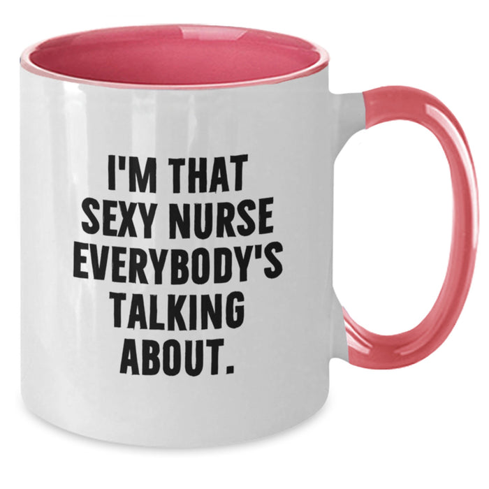 Funny Nurse Gifts from Friends for Graduation - I'm That Sexy Nurse Two Tone Coffee Mugs, Nurse Humor, Gifts for Nurses, Nurse Coffee Mug - Additional