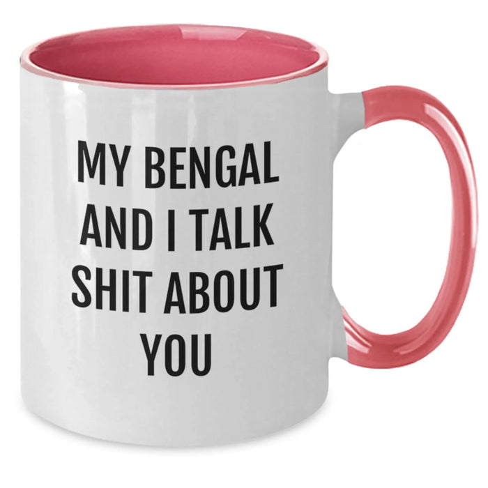 Funny Bengal Cat Gifts for Men - Bengal Cat Two Tone Coffee Mug - Gifts from My Bengal And I Talk Shit About You, Bengal Cat Lover, Christmas Unique Gifts - Additional