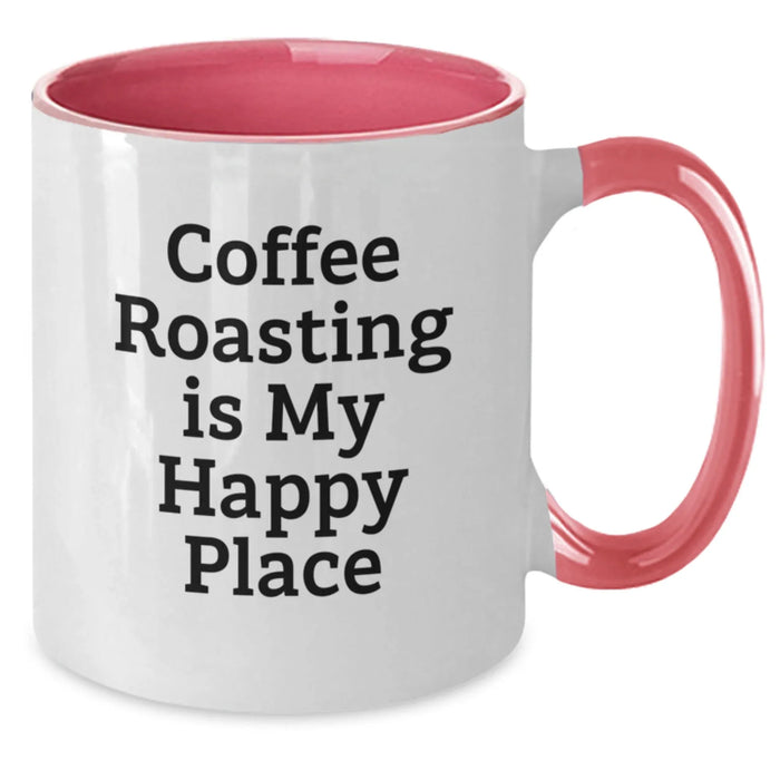 Coffee Roasting Gifts from Friends, Christmas Unique Coffee Roasting Mug, Two Tone Coffee Mug with Funny Quote Coffee Roasting Is My Happy Place, Gifts for Coffee Roasting Enthusiasts - Additional