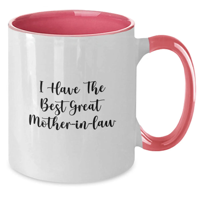 Funny Mom-In-Law Gifts, I Have The Best Great Mother-In-Law, Two Tone Coffee Mug, Birthday Unique Gifts from Family to Mother-In-Law - Additional