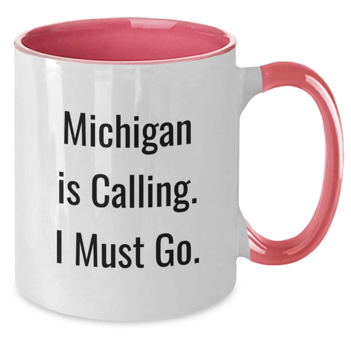 Funny Michigan Two Tone Coffee Mug Gifts for Friends from Michigan - Birthday Unique Presents - Additional