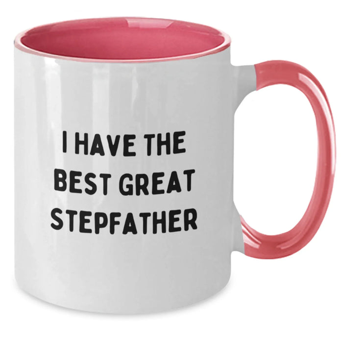Funny Stepfather Gifts from Men to Men, 'I Have The Best Great Stepfather' Christmas Unique Gifts, Two Tone Coffee Mug, Great Stepfather Ideas, Stepfather Appreciation - Additional