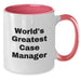 Funny Case Manager Gifts from Friends, World's Greatest Case Manager Two Tone Coffee Mug, Birthday Unique Present - Additional
