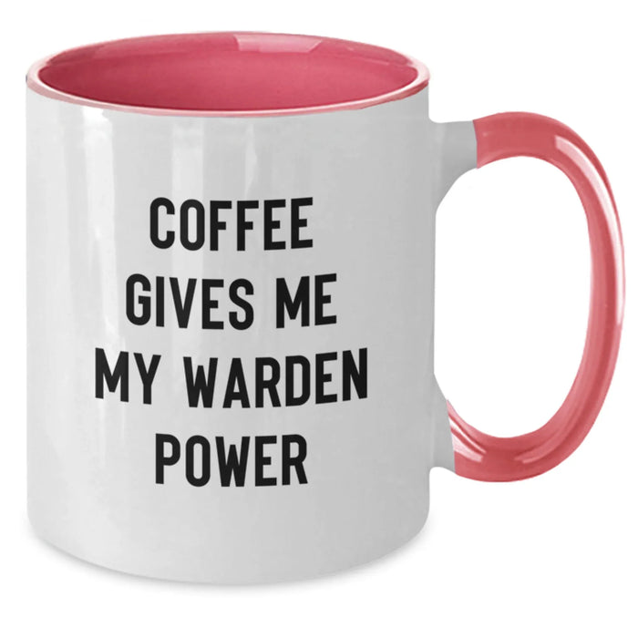 Funny Warden Gifts from Friends, Unique Two Tone Coffee Mug for Warden Fans, Christmas Unique Gifts for Men - Additional