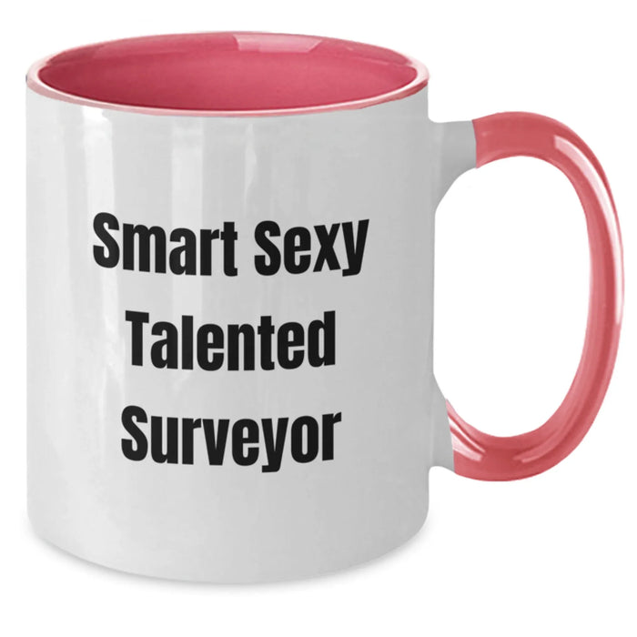 Funny Surveyor Gifts from Friends - Smart Sexy Talented Surveyor Two Tone Coffee Mug for Surveyor Lovers on Christmas Unique - Additional