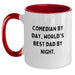 Comedian Gift Ideas, Funny Two Tone Coffee Mug, Christmas Unique Gifts for Comedian, Comedian By Day, World's Best Dad By Night, Gifts from Dad, Gifts for Comedian - Main