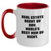 Funny Real Estate Agent Gifts from Women for Men - Christmas Unique Real Estate Agent Two Tone Coffee Mug with 'Real Estate Agent By Day, World's Best Mom By Night' - Main
