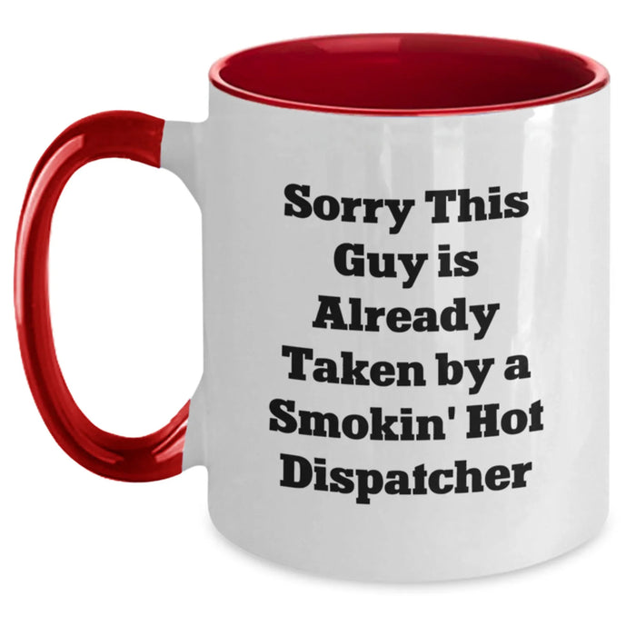 Funny Dispatcher Mug Gifts for Men from Friends on Birthday - Two Tone Coffee Mug - Main