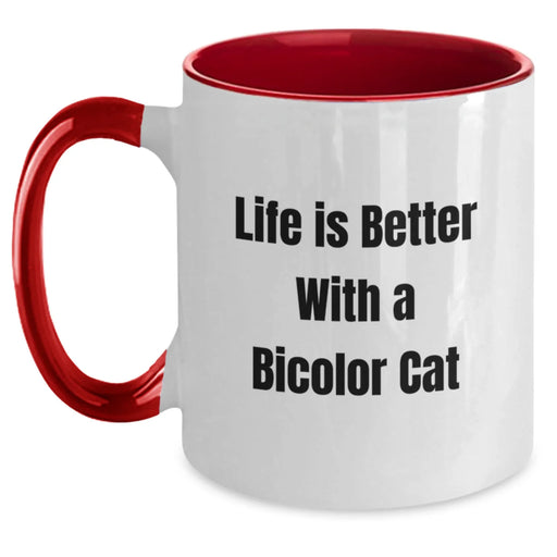 Bicolor Cat Love Funny Gifts from Friends for Birthday Unique Two Tone Coffee Mugs - Main