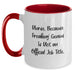 Funny Nurse Gifts from Men or Women to Coworkers, Friends, or Family - Two Tone Coffee Mug with 'Nurse Because Freaking genius Is Not An Official Job Title' - Main