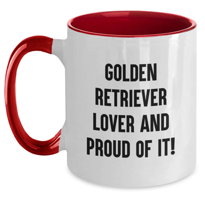 Golden Retriever Dog Lover Gifts from Friends, Funny Two Tone Coffee Mug for Birthday Unique Gifts, Golden Retriever Dog Enthusiast - Main