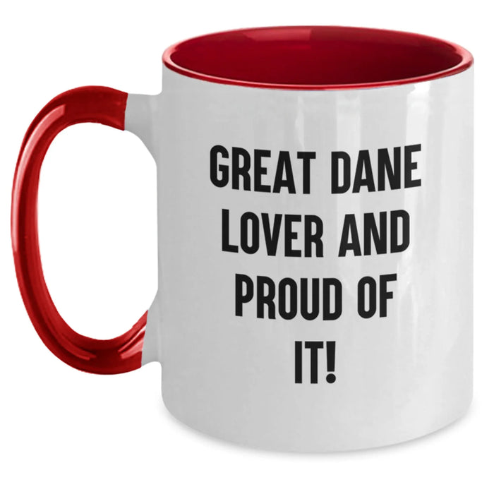 Great Dane Dog Lover Funny Two Tone Coffee Mug Gifts from Friends for Birthday Unique - Main