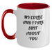Funny Collie Dog Two Tone Coffee Mug Gifts from Men to Birthday Friends - 'My Collie And I Talk Shit About You' Quote - Main