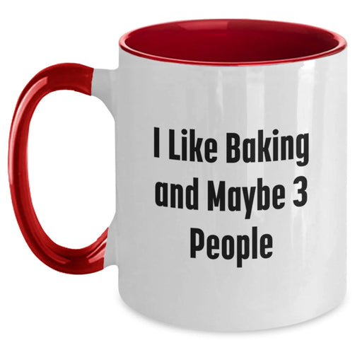 Funny Baking Gifts for Men, Unique Two Tone Coffee Mugs, I Like Baking And Maybe 3 People, Gifts from Friends for Baking Lovers - Main