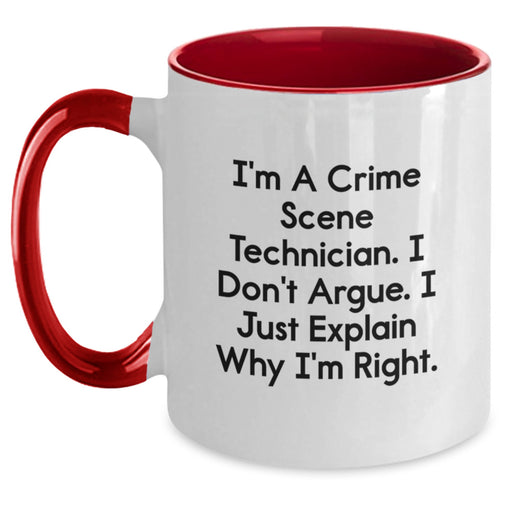 Crime Scene Technician Funny Quote Two Tone Coffee Mugs Gifts from Family, Friends, Valentine's Unique - Main