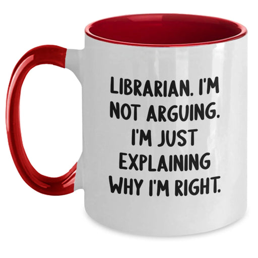 Funny Librarian Gifts from Friends, Perfect for Woman Librarian, Unique Two Tone Coffee Mug for Christmas - Main