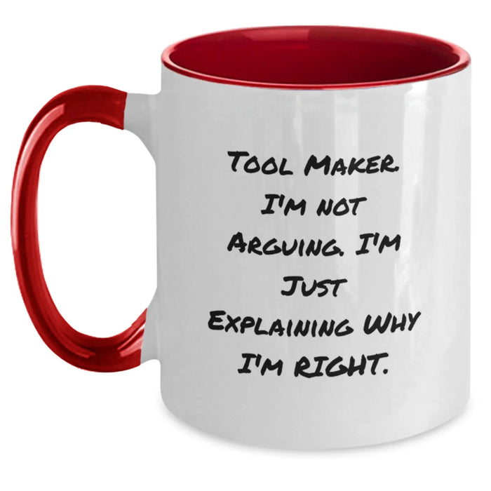 Funny Mug for Tool Maker Gifts from Men to Family - Two Tone Coffee Mug with Inspirational Quote - Main