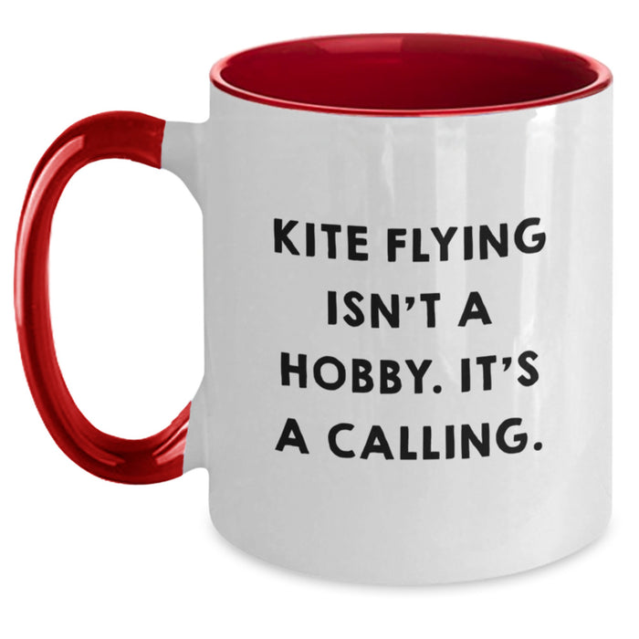 Kite Flying Gifts for Men, Women, Friends, and Family - Funny Two Tone Coffee Mug, Inspirational Quote, Birthday Unique Gifts from Friends and Family - Main