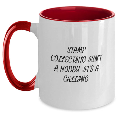 A Stamp Collector's Calling - Funny Gift for Stamp Collecting Enthusiasts, Two Tone Coffee Mug for Valentine's Unique Gifts from Friends and Family - Main