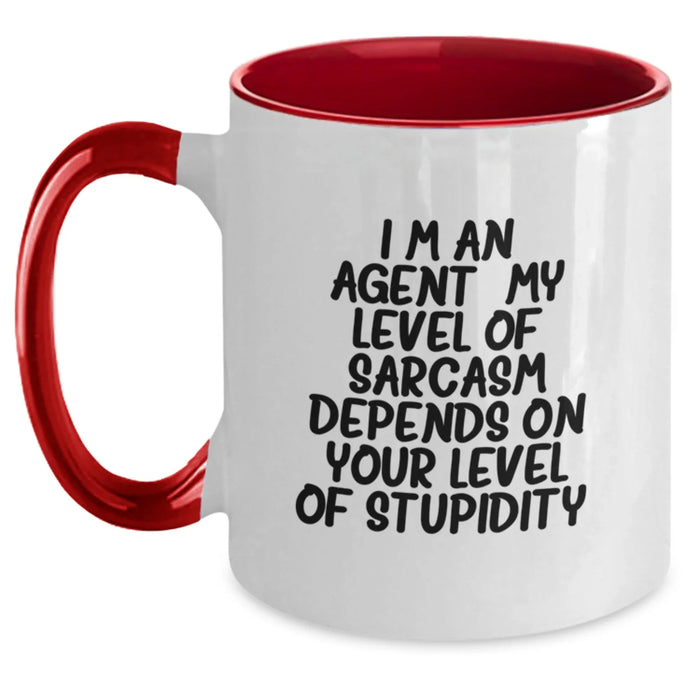 Funny Agent Coffee Mug Gifts from Men to Agent Friends and Family for Christmas - Two Tone Ceramic Mugs with Sarcastic Quote inside - Main