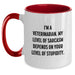Funny Veterinarian Gifts from Men to Friends, Unique Two Tone Coffee Mug, Christmas Unique Gifts, Inspirational Mug for Veterinarian, Sarcasm, Level Of Stupidity - Main