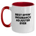 Funny Insurance Adjuster Gifts for Insurance Adjusters - Best Effin' Insurance Adjuster Ever Two Tone Coffee Mug Gifts from Family and Friends on Father's Day - Main