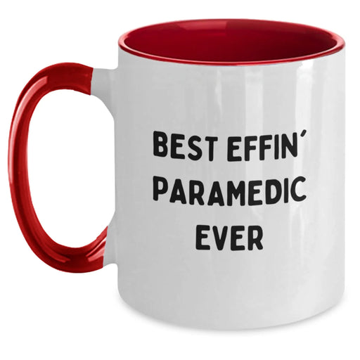 Funny Rescue Worker Gifts for Rescue Workers - Best Effin' Rescue Worker Ever Two Tone Coffee Mug, Valentine's Unique Gifts for Rescue Worker Men, Women, Friends, Coworkers, Family - Main